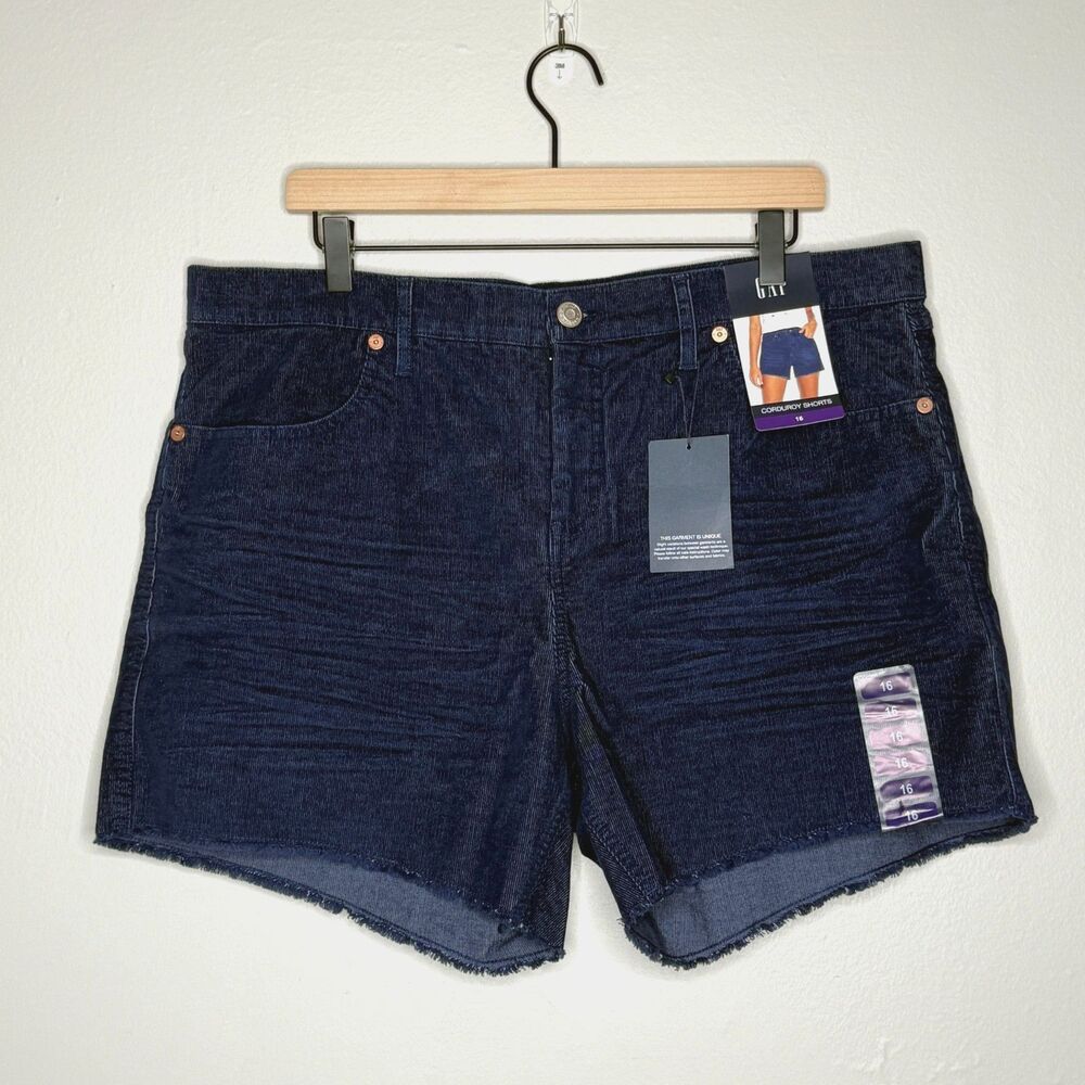 Gap Womens Corduroy Shorts 16 Blue Fringe‎ Cowgirl Festival Summer Nautical
